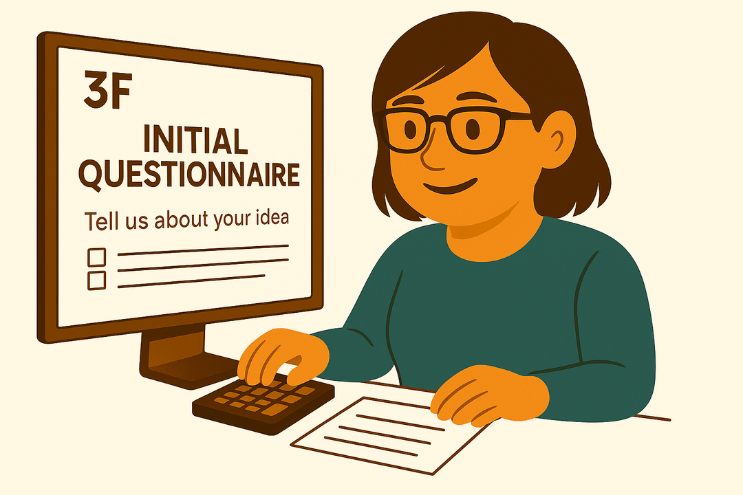Illustration of woman answering a questionnaire